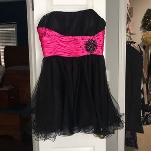 Short Black and pink homecoming dress